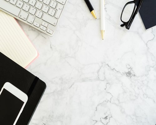 Office desk setup with natural light